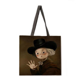 Outdoor shopping bag cartoon oil painting handbag lady leisure handbag lady shoulder bag fashion beach bag lady handbag