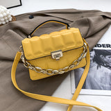 Chain Stone Pattern Leather Crossbody Bags For Women Designer Small Handbags Chain Shoulder Messenger Bag Mini Purses