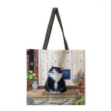 Oil painting garden cat ladies handbags ladies handbags ladies shoulder bags outdoor beach handbags fashion shopping bags