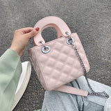 Back to College Elegant Female Lattice Tote bag 2020 Fashion New High quality PU Leather Women's Designer Handbag Chain Shoulder Messenger Bag