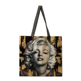 Ladies leisure handbag Monroe oil painting print handbag Ladies shoulder bag Outdoor beach bag Foldable shopping bag