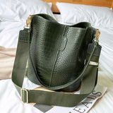 Alligator women bucket Shoulder Bag large capacity PU Leather lady handbag Luxury Designer Female Crossbody Bag bolsos mujer