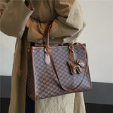 Vvsha Vintage Print Large Tote Bags With Handle For Women 2023 Designer PU Leather Book Shoulder Bag Work Ladies Handbags