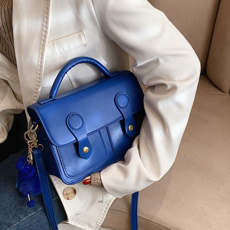 Retro Solid Color Ladies Handbags Women Fashion Designer Tote Bag