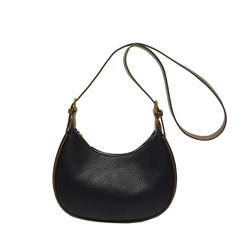 Fashionable And Simple Bucket-shaped Crossbody Bag, Armpit Shoulder Bag,  With Zipper Closure, Suitable For Ladies' Commuting And Daily Use