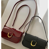 Vvsha  Vintage Lacquered Leather Underarm Shoulder Bag Spring Trendyol Red Messenger Bag for Women All-match Casual Coin Purse