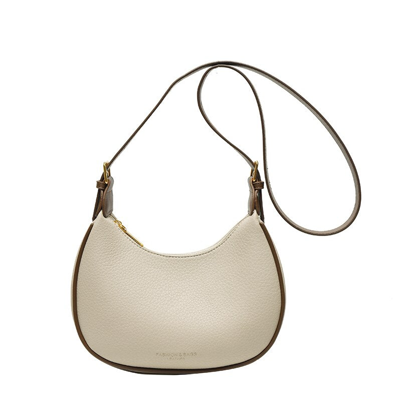 Fashionable And Simple Bucket-shaped Crossbody Bag, Armpit Shoulder Bag,  With Zipper Closure, Suitable For Ladies' Commuting And Daily Use