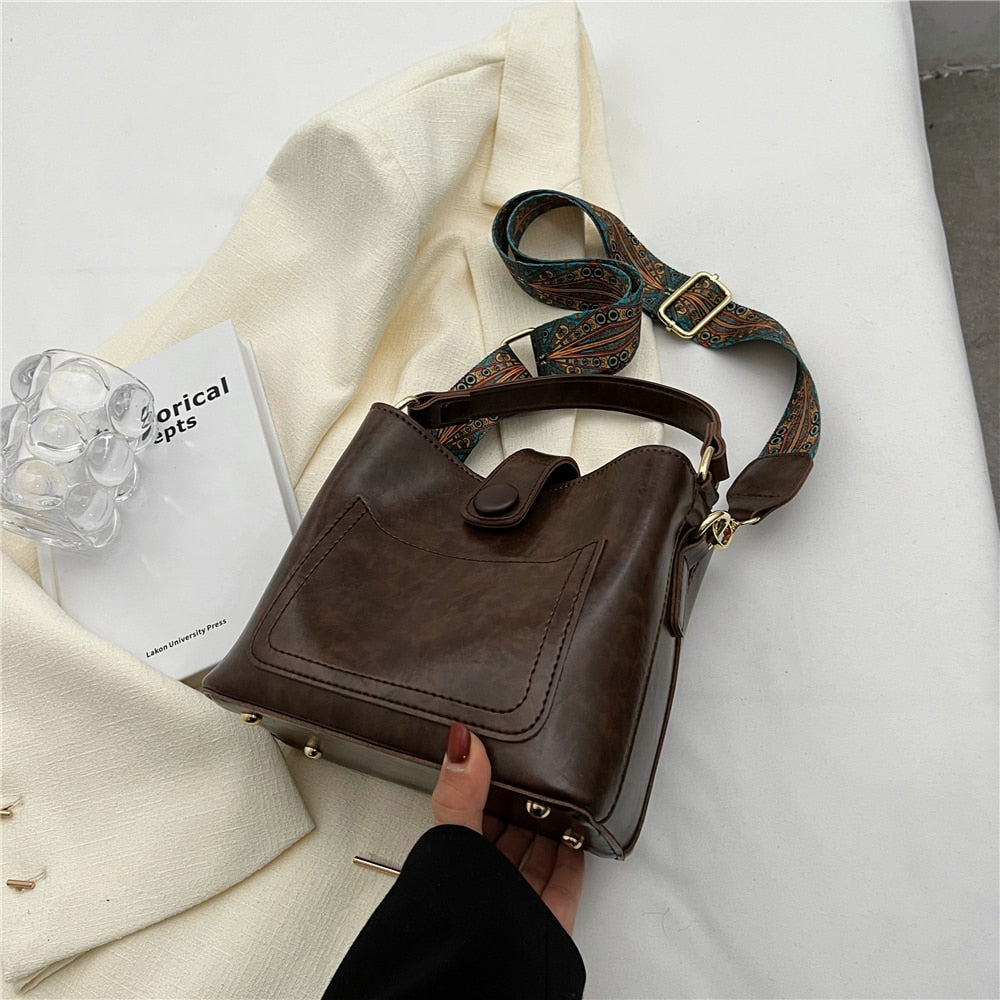 Classic Crossbody Bags for Women Stylish Designer Wide Purse Strap
