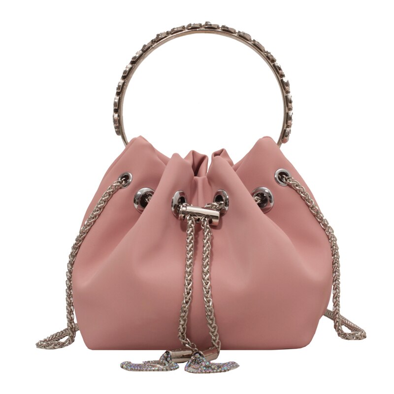 Fashionable Handbag With Metallic Chain Strap