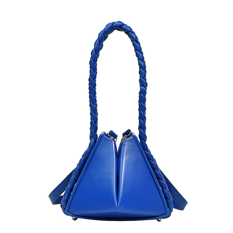 Designer Leather Blue Tote Shoulder Top Handle Crossbody Bag