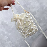 Vvsha  Purses and Handbags Cute Pearl Crossbody Bags for Women Mini Coin Pouch Tote Girl Party Clutch Summer White Beaded Shoulder Bags